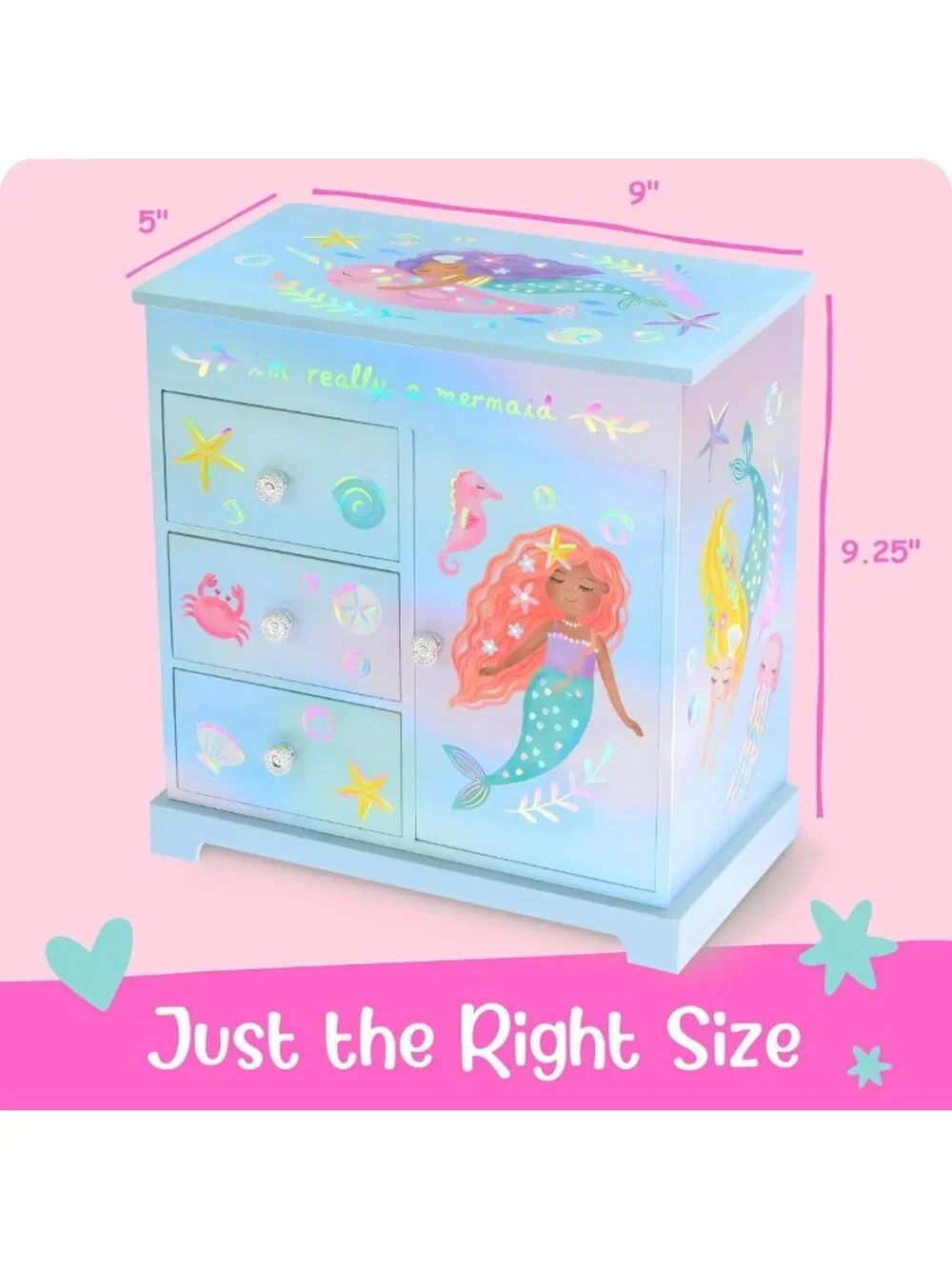 Musical Mermaid Jewelry Box for Girls - Enchanting Storage & Playful Design